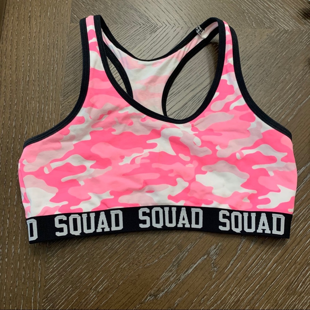 SO girls hot pink camouflage sports bra Size M